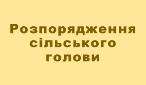 Зображення з текстом “Розпорядження сільського голови” на жовтому фоні»