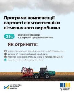 Аграрії Рівненщини можуть отримати компенсацію за купівлю с/г техніки