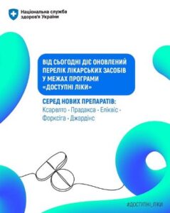 Запрацював оновлений Перелік лікарських засобів за програмою «Доступні ліки».