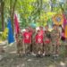 Групове фото учасників рою «Вовкодави» під час Всеукраїнської військово-патріотичної гри «Сокіл» («Джура»).