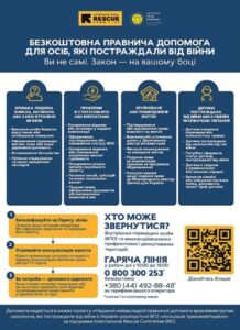 Безкоштовна невідкладна правнича допомога для постраждалих від війни