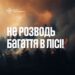 Інформаційний банер ДСНС Рівненщини із закликом не розводити багаття в лісі.